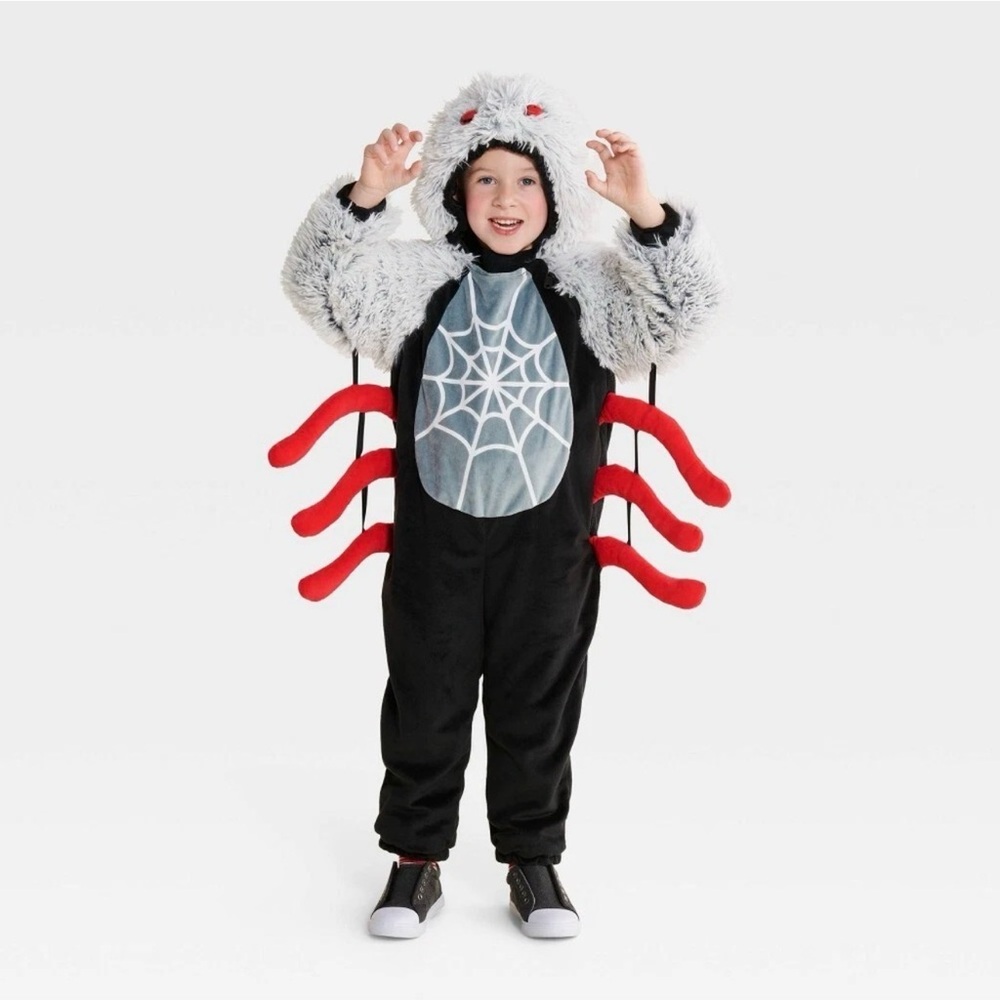 Kids Spider Costume with Red and Black Design‎
